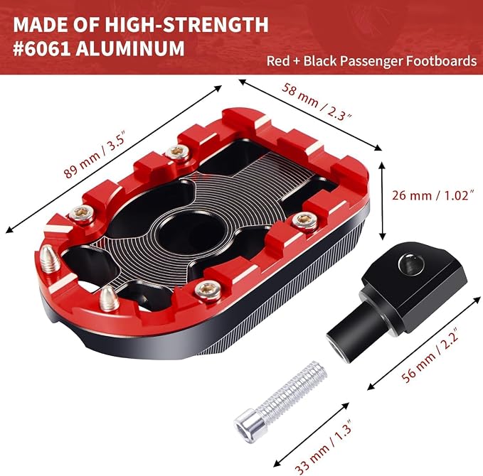 Universal 10mm Highway Passenger Footpegs/Footrests + Rear Passenger Foot Peg Mount Bracket for for Harley Touring/Street Glide/Electra Glide/Road King/Road Glide