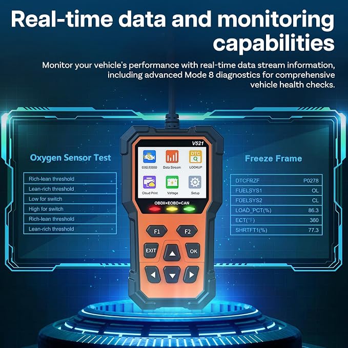 MMOBIEL OBD2 Scanner [Pro Edition] – Full System Car & Truck Code Reader with Check Engine Reset, Live Data, Mode 6 & 8, EVAP & Oxygen Sensor Test, Cloud Print – Universal OBDII/EOBD Scan Tool