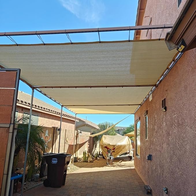 90% Shade Cloth for Patio, 12X12 FT Pergola Shade Cover, Breathable Sun Shade Fabric for Beach, Deck, Porch, Gazebo, Carport, Outdoor Sunshade Screen for Garden, Balcony, Pool.