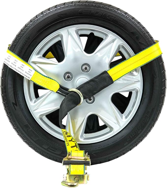 Mytee Products (4 Pack) 2" x10' Lasso Ratchet Strap with J Finger Hook Wheel Net Auto Tow Towing Car Hauler Tie Down