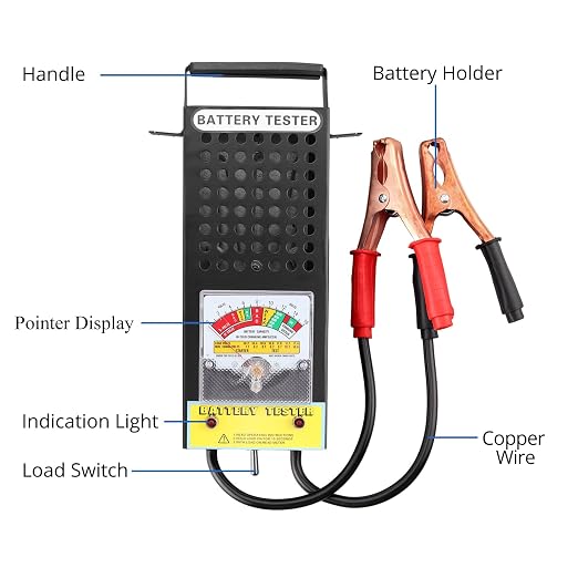 CRLITSIY Battery Load Tester, 6V 8V 12V Alternator Load Tester Automotive Car Battery Testerr and Voltmeter Tester with Alligator Clips for Cars,Golf,Motorcycles