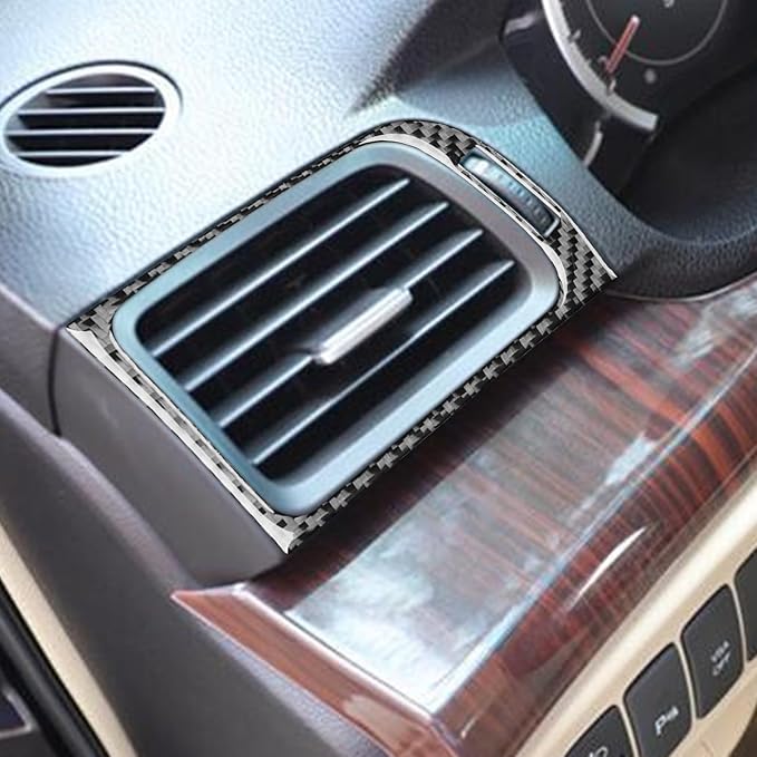 Black Soft Carbon Fiber car Interior Instrument Vents 2/Piece Decorative Stickers Suitable for Acura TSX 09-14 Carbon Fiber car Interior