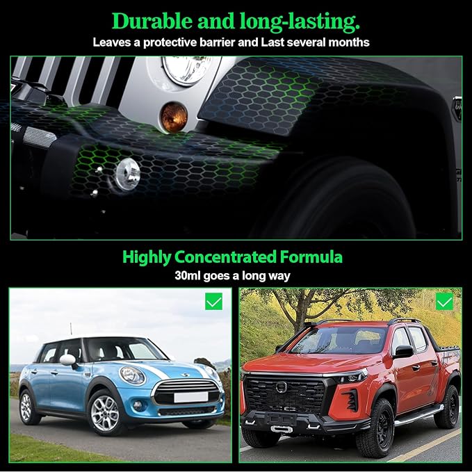 NADAMOO Plastic Restorer for Cars - Back to Black Ceramic Trim Restorer - Automotive DIY Kit for Exterior & Interior Plastic, Bumpers, Vinyl - Instant Black & 6-Month Protection, 30ml with Applicator