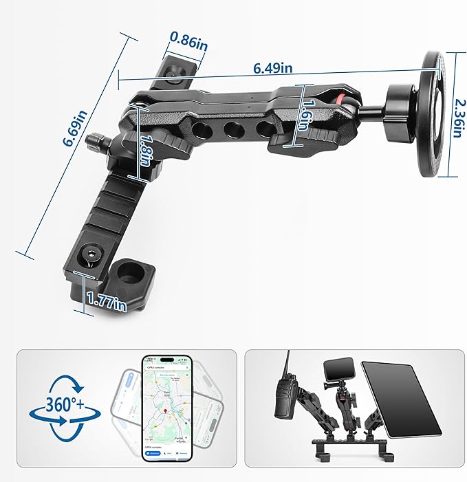 sukemichi Phone Mount for 2022 2023 2024 2025 2026 Chevrolet Silverado 1500/GMC Sierra 1500 2500 3500 HD Accessories,Dash Platform Phone Mount Magsafe Fit 13.4" Screen, Cell Phone Holder for NATO Rail