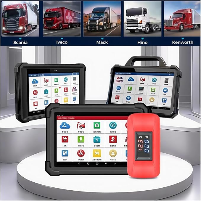 A0281 OBD2 Adapter 24V to 12V for Heavy Diesel Truck, for Launch X431 Easydiag 2.0/3.0/GOLO and Thinkdiag OBD2 Scanner. (Red)