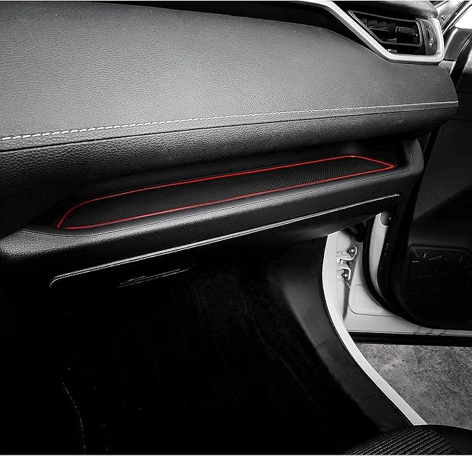 JDMCAR Custom Liners (Red Trim) and Center Console Organizer Compatible with 2022 2021 2020 2019 RAV4 Accessories