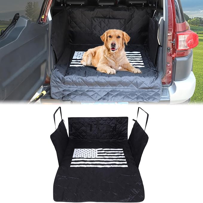 Aunginsy SUV Cargo Liner for Dogs Compatible with Toyota FJ Cruiser 2007-2021 Accessories, Rear Trunk Mat Travel Nonslip Pet Cargo Boot Liner with Bumper Flap Protector, Waterproof Floor Mat for Cats