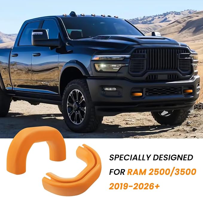 Front Tow Hooks Covers for RAM 2500/3500 2019-2026, Hitch Cover Customized Car Tow Hooks Compatible with RAM 2500/3500 Accessories 2019-2026 (Orange)
