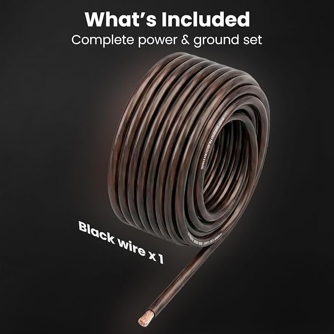 GEARit 4 Gauge Wire (25ft - Black Translucent) Copper Clad Aluminum CCA - Primary Automotive Wire Power/Ground, Battery Cable, Car Audio Speaker, RV Trailer, Amp, Electrical 4ga AWG 25 Feet