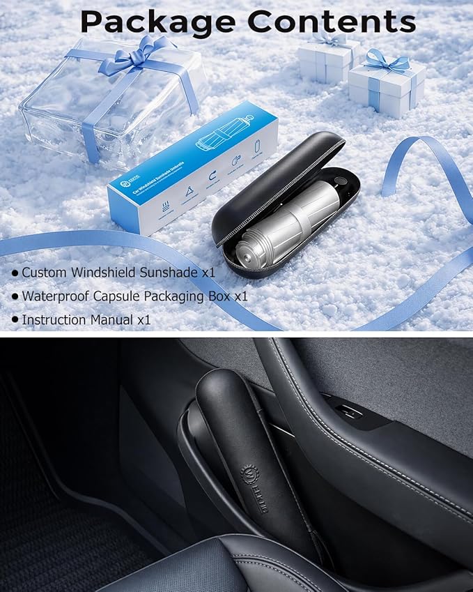 Weektic Custom Windshield Sun Shade Umbrella for Toyota Highlander 2008-2019, [Double Thickened Ice Crystal Coating] Sun & Heat Protection, Keep Vehicle Cool & Protect Interior