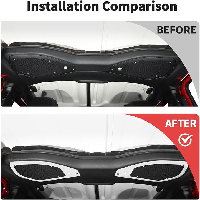JWWY for Jeep JL Speaker Audio Player Trim Top & A Pillar Cover Trim for 2024-2025 Jeep Wrangler JL JLU & Gladiator JT 4xe Interior Accessories ABS 4PCS White