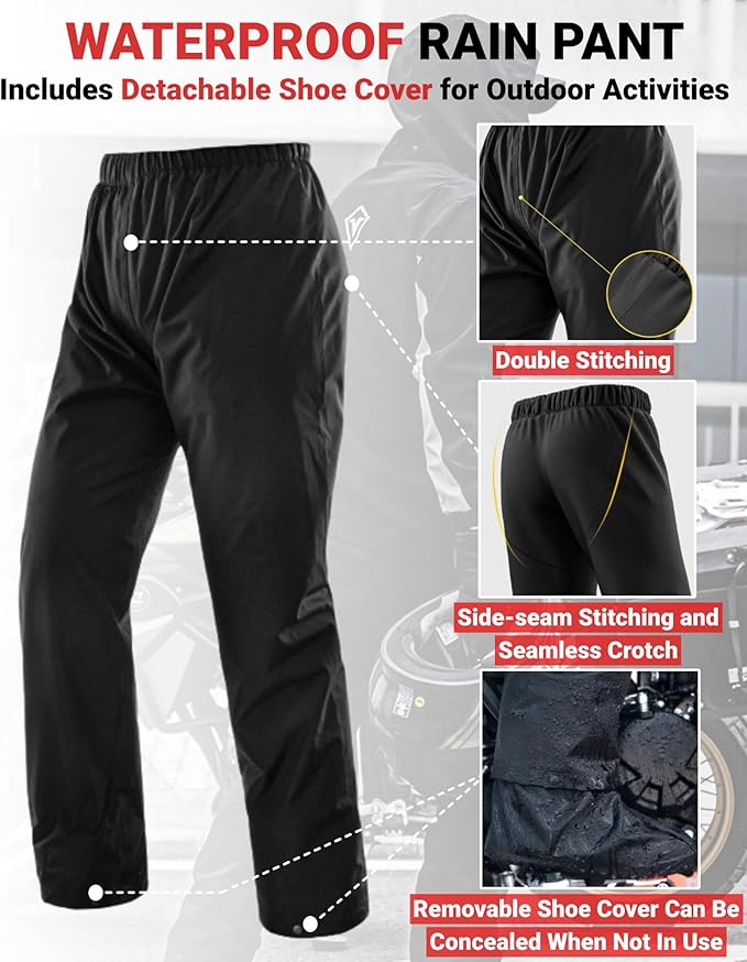 Motorcycle Rain Suit Waterproof Breathable Work Rain Jacket Pants Reflective Raincoat 2 Pieces Rainwear for Men