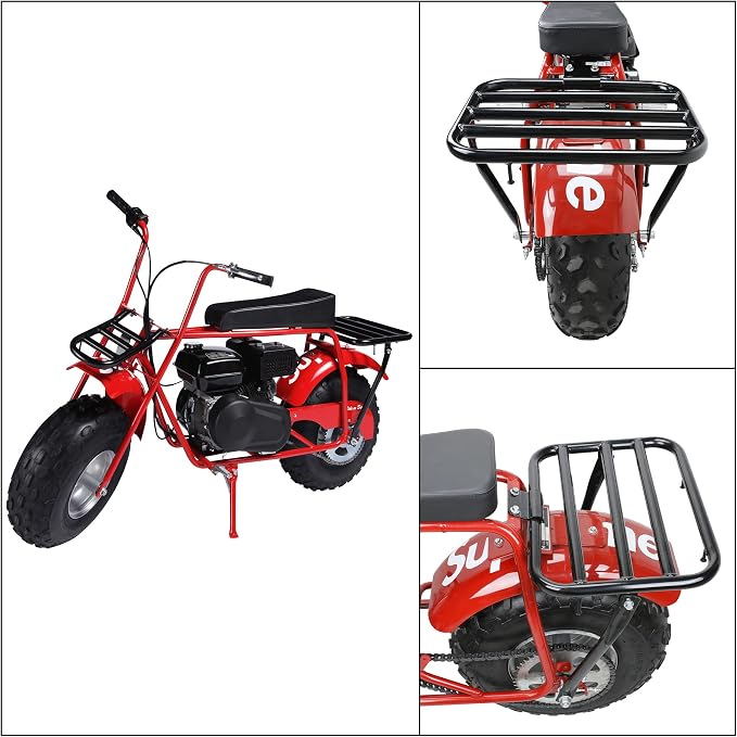 GREHUA Mini Bike Rear Cargo Rack Compatible with Coleman CT200U BT200X CT200U-EX CT200U-A Trail 200 Axis M200 Predator 212cc 196cc 6.5hp Minibike Off-Road Heavy Duty Back Parts w/Bracket Assembly Kit