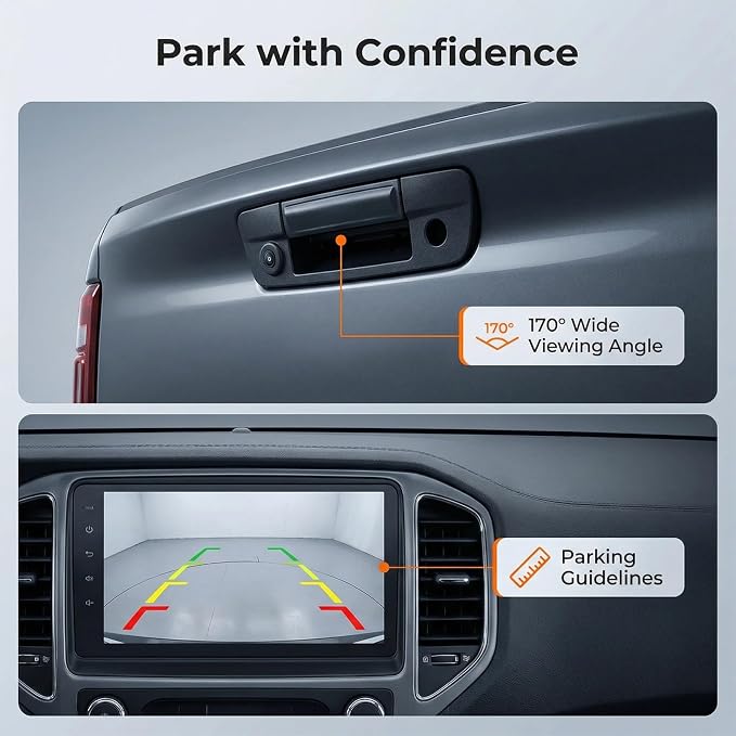 Enhanced Rearview Backup Camera with Tailgate Handle for Dodge Ram Pickup Trucks (2009-2017 Models) | Night Vision · Waterproof Design | Compatible with Ram 1500/2500/3500 Models
