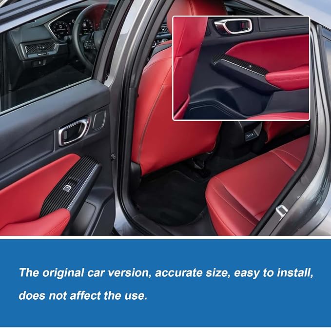 Carbon Fiber Window Lift Switch Panel Cover Compatible with 2023–2026 Acura Integra