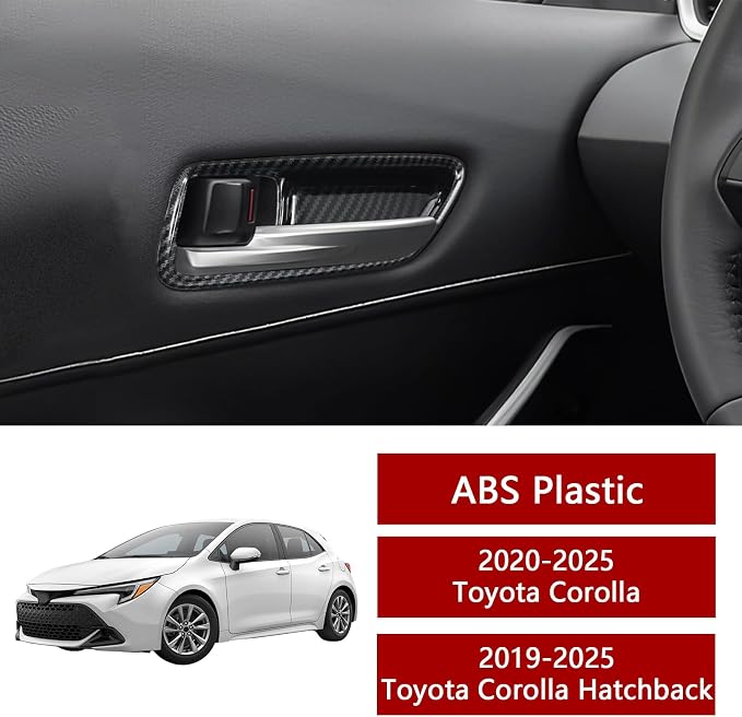 Carbon Fiber Inner Door Handle Bowl Cover Compatible with Toyota Corolla 2020–2026 & Corolla Hatchback 2019–2026
