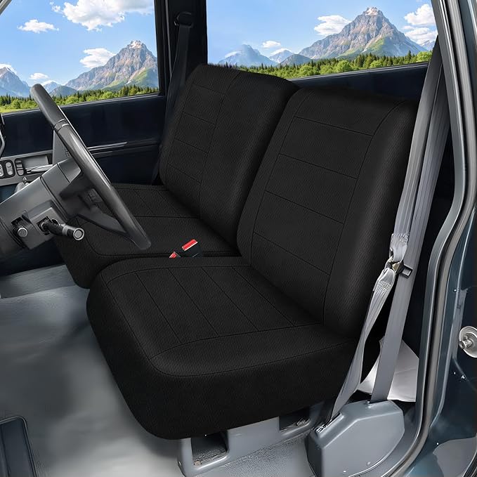 Seat Covers Compatible with 1988-1994 Chevy C/K 1500 40/60 Front Bench Without Headrests, Heavy Duty Knitted Fabric