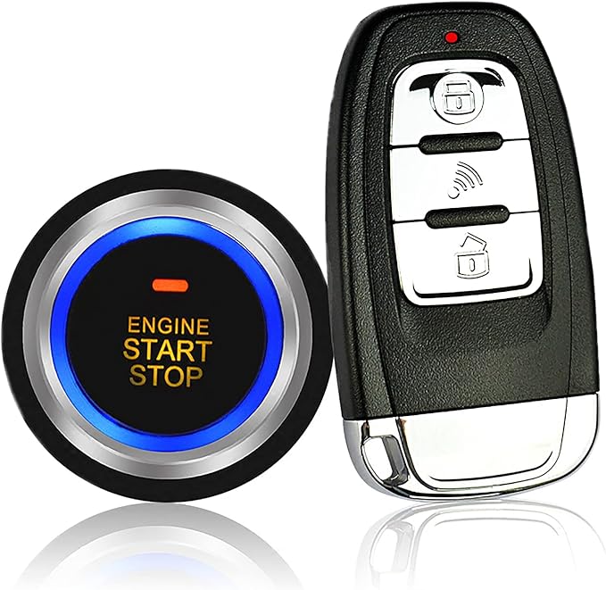 3T6B Passive Keyless Entry Car Alarm System PKE Engine Starter Push Button Vehicles Start/Stop Kit Safe Lock with 2 Smart Key (Upgrade)