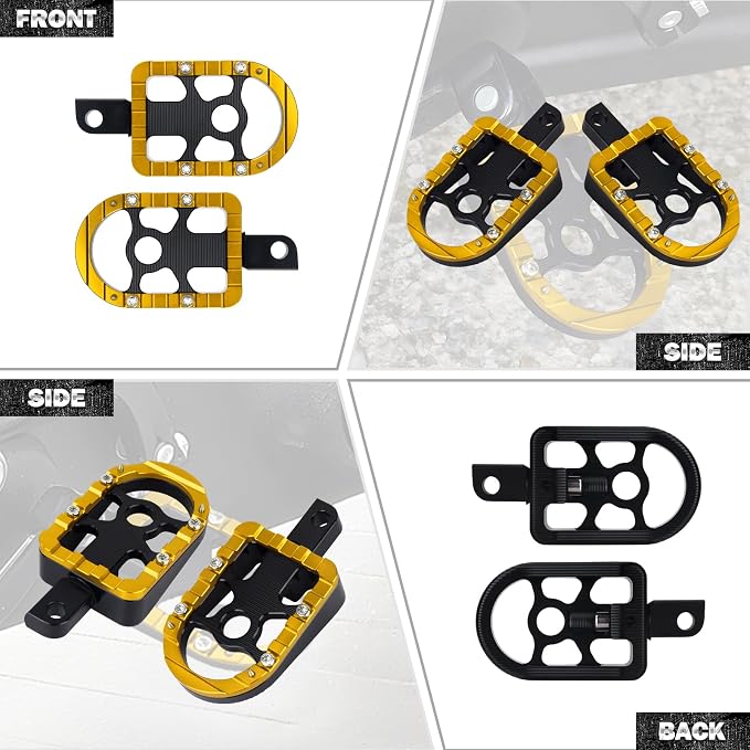 Motorcycle Floorboards Passenger Footboards Wide Foot Pegs Board Pedal Compatible with Touring Electra Road Street Glide Softail Road King Yellow Edge
