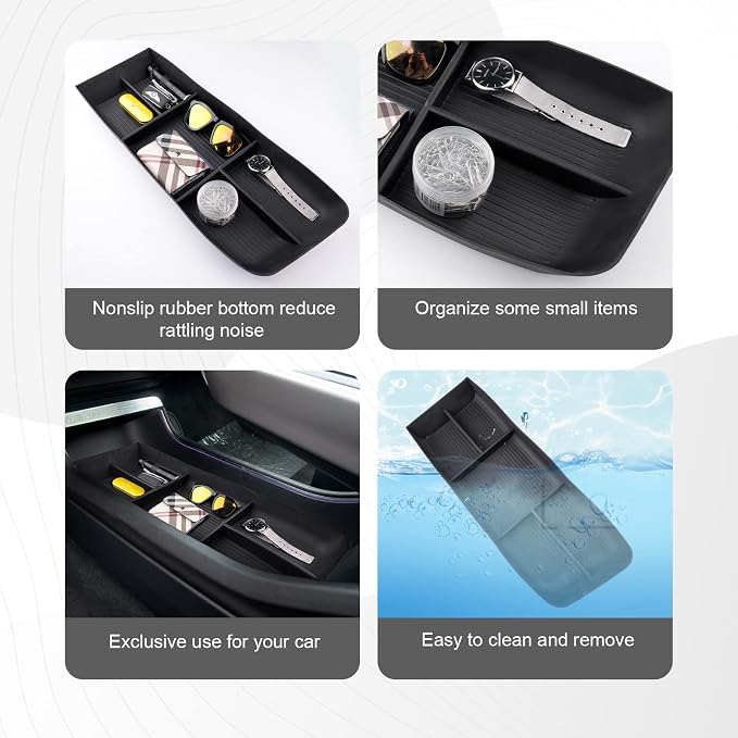 CDEFG for 2025 2026 Cadillac Lyriq Center Console Organizer 2023 2024 2025 2026 Lyriq Lower Floor Console Tray for 2023-2026 Cadillac Lyriq Accessories Under Console Storage Box