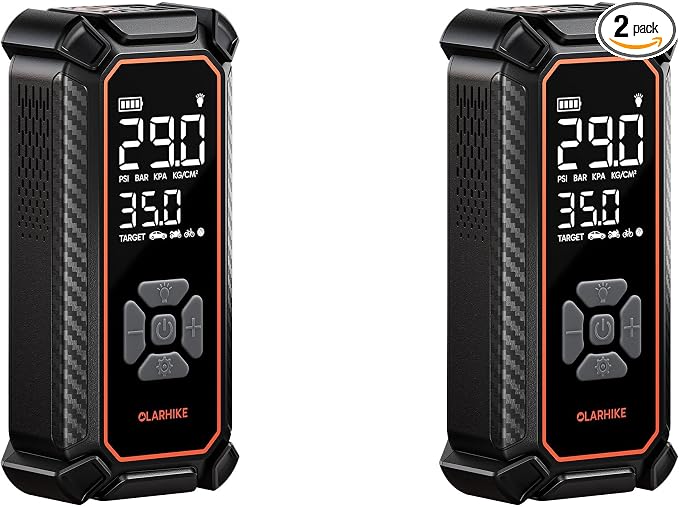 OlarHike Cordless Tire Inflator Bundle - 6000mAh & 9000mAh Dual Power Portable Air Compressors (150PSI), with LED Light & Digital Gauge - Perfect for Car, Bike, Motorcycle Tires