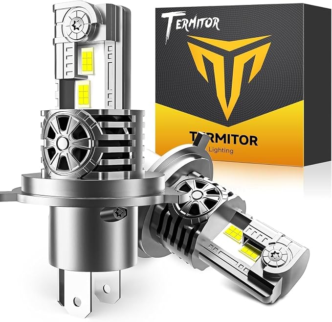 Termitor High Performance H4/9003 Fog Light Bulb for Off-road Only | 70,000LM Brightness, 6500K Bright White Light, DIY Easy Install, 85K+ Hrs, IP68, OE Sizing, Pair Pack