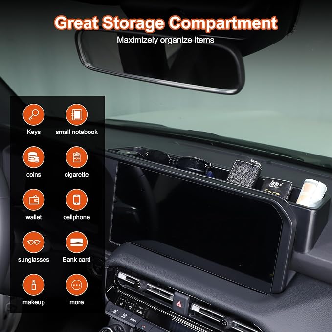 Car Center Console Dash Organizer Compatible with Toyota Land Cruiser 250 Prado LC250 J250 2024 2025,ABS Dashboard Tray Storage Box Interior Accessories