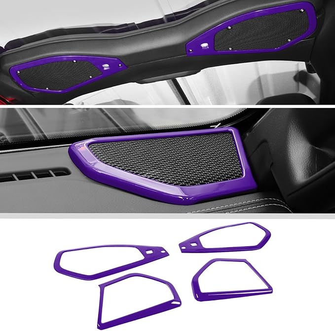 JWWY for Jeep JL Speaker Audio Trim Top & A Pillar Cover Trim for 2024-2025 Jeep Wrangler JL JLU & Gladiator JT Accessories ABS 4PCS Purple