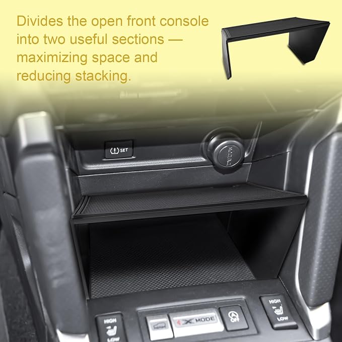 Bundle of Center Console Organizer and Armrest Hanging Storage Box, Compatible with 2013-2018 Subaru Forester, ABS Storage Compartment Divider