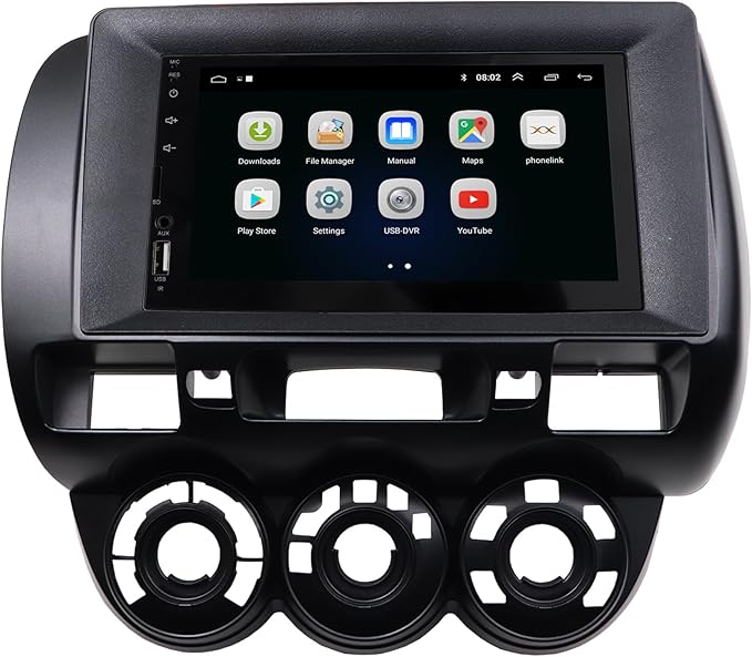Stereo Bezel for Honda Fit 2007-2008 (American Version) Dash Installation Mount Trim Kit Fits 9" and Double Din Radio with Wiring Harness