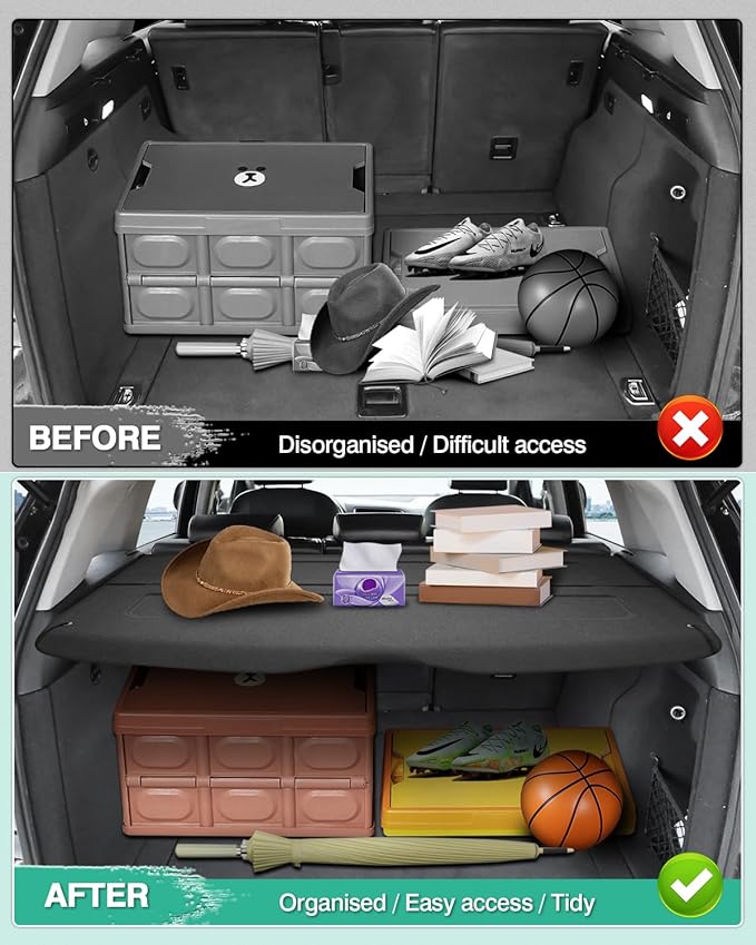 Powerty Cargo Cover for Audi Q5 2009-2017, Trunk Cover Privacy Screen Rear Security Shade Cover Cargo Board for Q5 Accessories(Can Withstand Load)