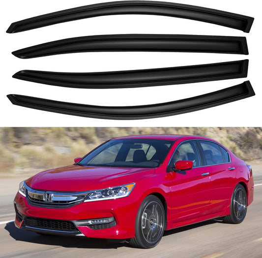 Window Visors Rain Guards Shield for 2008-2017 Honda Accord, Out-Channel Window Vent Wind Deflectors Visors Shades for 08-17 Accord 4Door Sedan
