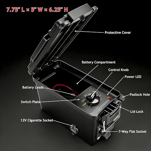 9102 Trailer Light Tester Box,Test Trailer Lighting and Brake Systems | 7 way round pin,(SAE J560),heavy duty,semi trailer light tester,RV,Trailer Wiring Tester,Avoid Blown Fuses