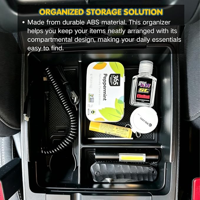 Center Console Organizer for 2022-2026 Nissan Frontier Pro-4X/S/SV/SL | Armrest Tray, Secondary Storage Box, Glove Box Insert - 3-Piece Set, Drop-in Install, Expands Interior Storage Space