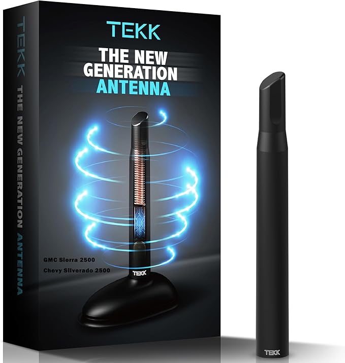 Tekk Short Antenna Compatible with 2006-2026 GMC Sierra 2500 / Chevy Silverado 2500 / Designed for Optimized FM/AM Reception / 4.8 Inches
