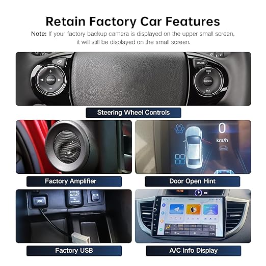 16PIN Car Radio Wire Harness with Canbus Adapter for 2012-2016 Honda CRV 2.0L 2012-2015 Civic Support Steering Wheel Controls, Factory Backup Camera for Aftermarket Android Stereo Head Unit