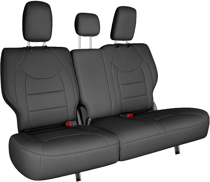 FH Group Custom Fit Car Seat Coves Speciffically Made for Chrysler Pacifica 2017-2024 - 3rd Row Set, Faux Leather, Black