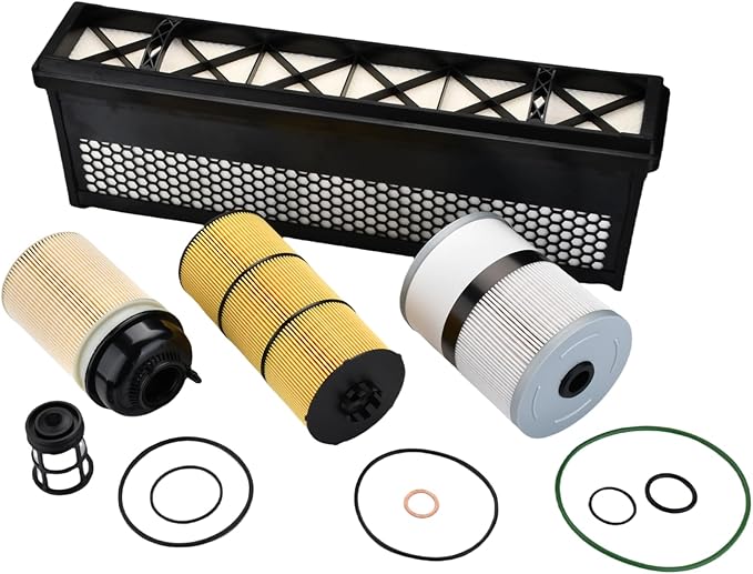 Fit for Freightliner Cascadia DD Series DD13 DD15 DD16 engines Oil Filter, Air Filter, Fuel Water Separator and Fuel Filter Element Kit,Replace AF27879 PF9908 FS19915 P551005