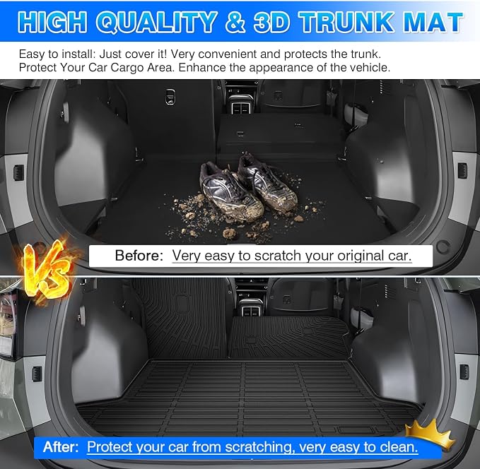CARTIST Trunk Mat for Kia Sportage 2023-2025 | 2026 (Only LX & SX), (NOT for PHEV), All Weather Cargo Liner Heavy Duty Car Mats, Car Accessories for Sportage