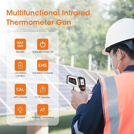 Infrared Thermometer Gun -581112, Laser Thermometer Temperature Gun with LCD Display, Ideal for Cooking, BBQ, Oven, Adjustable Emissivity