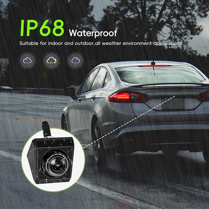 Backup Camera AHD 1080P, 5" Customizable Reverse Guidelines(H/V/W), Night Vision 360 Adjustable IP68 Waterproof Rear View Camera for Truck Pickup RV Camper 5th Wheel Boat Horse Trailer Cars 12-24V