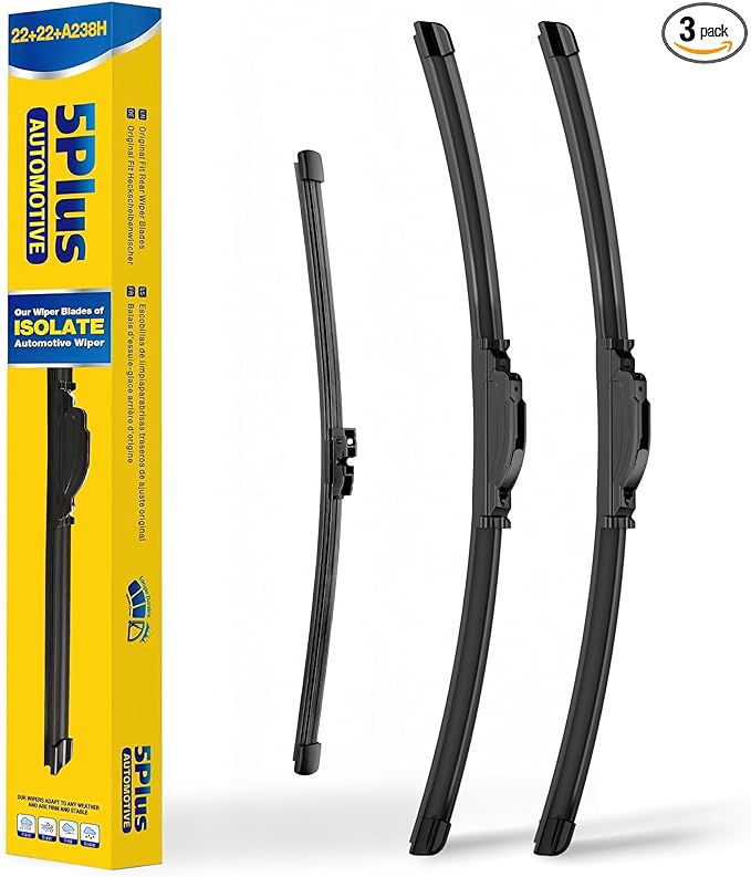 5 PLUS Wipers Replacement for Ford Expedition 2018-2022,Lincoln Navigator 2017-2021 Windshield Wiper Blades,22"+22"+11" Wiper Blades - Factory Fit & All-Season OEM Quality (Pack of 3)
