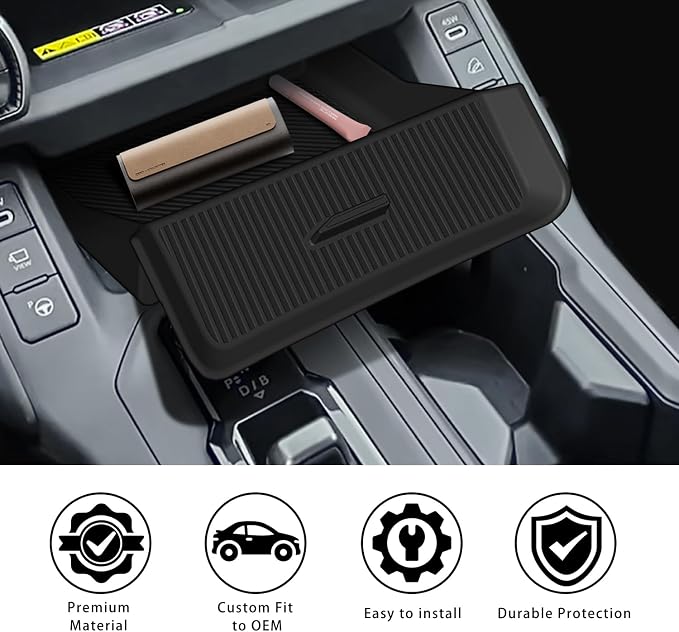 Silicone Drawer Style Central Console Storage Box for Toyota RAV4 2026 XSE SE Limited, Center Console Organizer Tray for RAV4 Interior Accessories