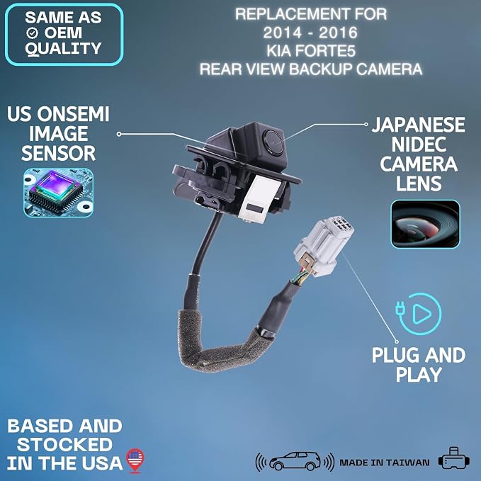 Backup Camera Replaces for 2014-2016 Kia Forte 5 OE Part # 95760A7700
