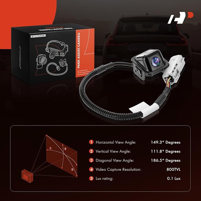 A-Premium Park Assist Camera Rear View Backup Reverse Camera Compatible with Chevrolet Models - 2014-2020 Impala Sedan, with 6 Pins