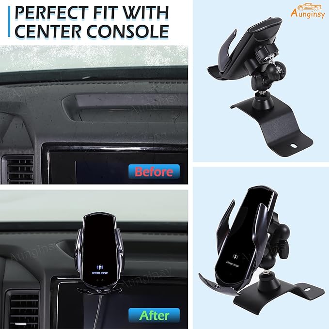 Aunginsy Car Phone Mount Compatible with Nissan Frontier 2022-2024 Center Console Phone Holder Dash Panel Mobile Phone Bracket Universal Cell Phone Navigation Stand Fit All Smart Phones Accessories