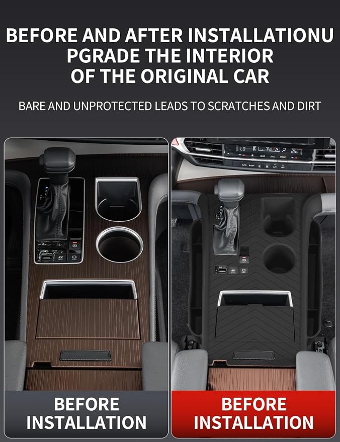 Silicone pad for Central Control for 2026 2025 2024 2023 2022 2021 Toyota Sienna Storage Box Accessories Silicone Protective Cover for Interior Decoration of Gear Shift (Black)
