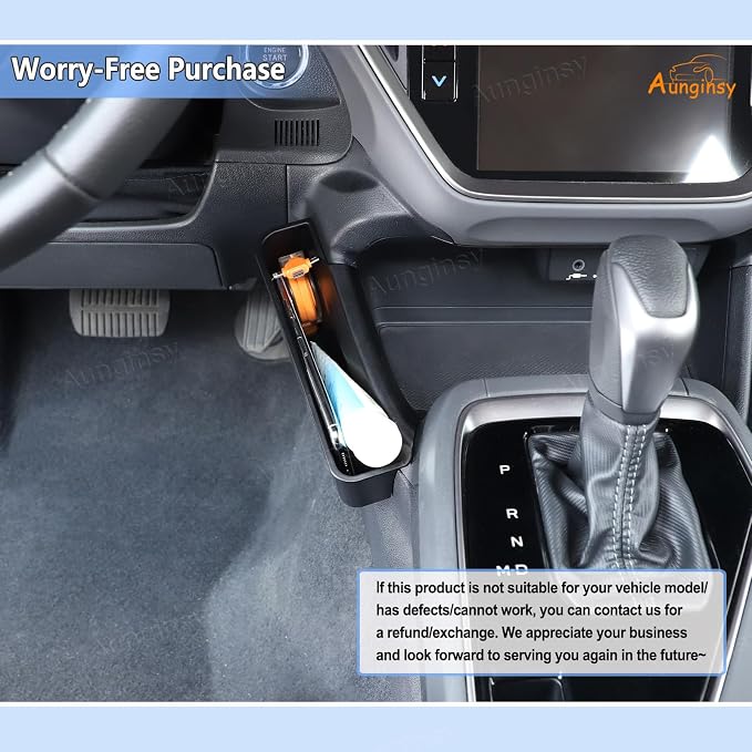 Aunginsy Central Control Left Side Gear Shift Storage Box Compatible with Subaru Crosstrek 2024 2025 Center Console Organizer Tray Side Gear Shift Armrest Box Hanging Storage Basket ABS Accessories