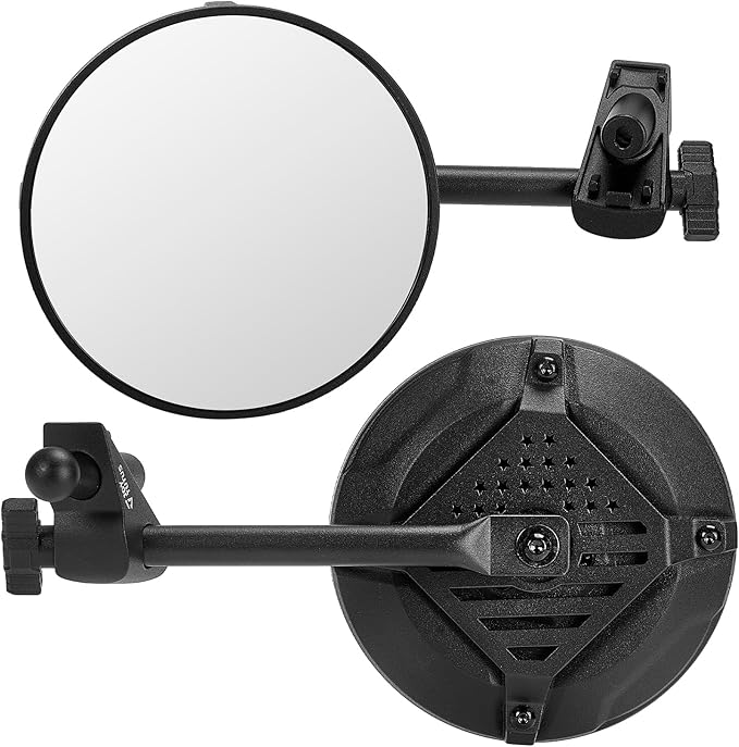 JOYTUTUS Doors off Mirrors Compatible with 2018-2023 Wrangler JL & 2020-2023 Gladiator JT, Off-Road Rearview 6 Inch Mirror with Ball Adapter, Broad Vision, No Shaking, US Flag Pattern
