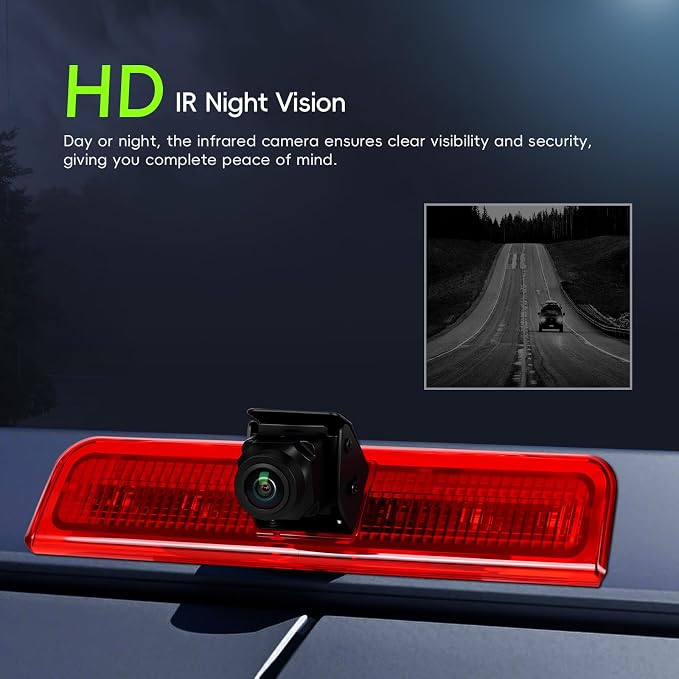Car Brake Light Rear View Backup Camera for VW Caddy 2003-2015 HD IR Night Vision Top Rear Brake Light Camera Reversing Camera IP67 Waterproof